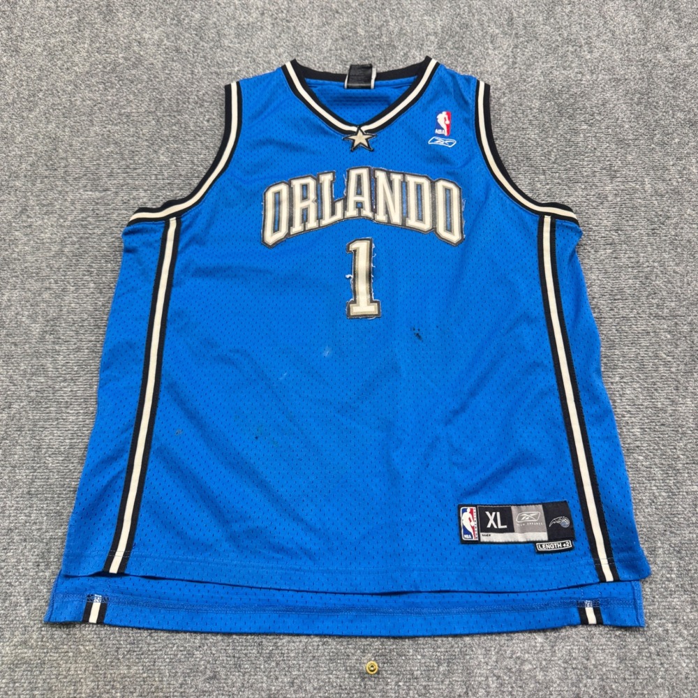VTG Reebok Tracy Mcgrady Jersey Men's S Blue #1 Orlando Magic 90s Small Y2K